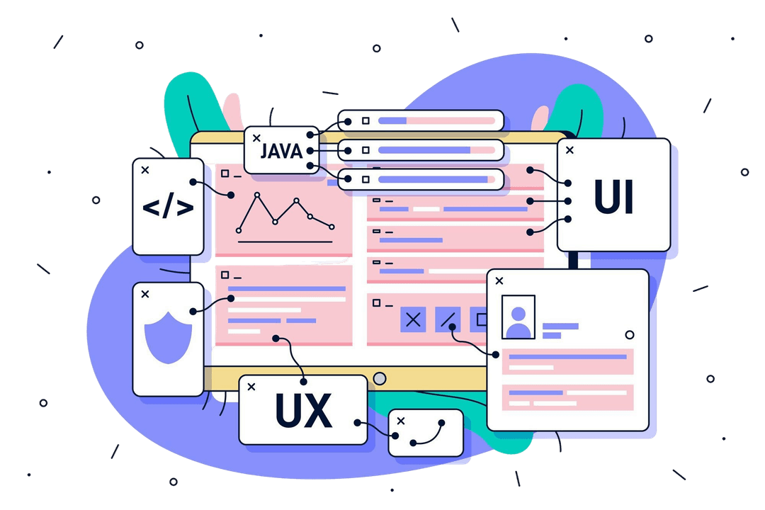 Abstract illustration of website portfolio elements